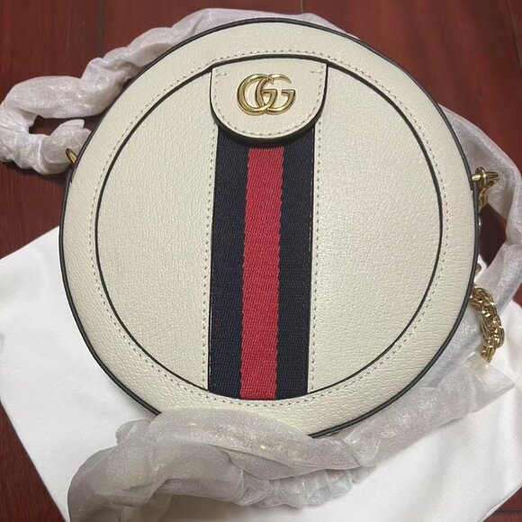 Gucci Ophidia Round Shoulder Bag Mini White - Picture 1 of 7